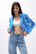 Desenli Crop Ceket resmi